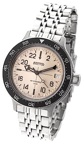 Strela VOSTOK Wostok Boctok 24-Stunden Military Taucheruhr 200m Automatik Uhrwerk 2431B/720076/720074 russische mechanische automatische Uhr aus Russland