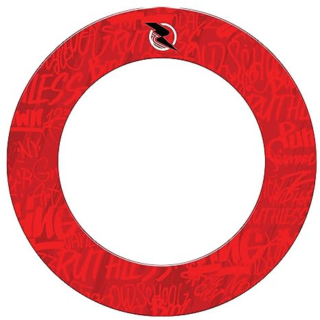 Ruthless Dartboard Surround | Professionelle langlebige einteilige Dartscheibe und Darts-Surround, Graffiti, rot (SU296)