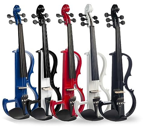 Violino elettrico in legno massello, violino silenzioso, violino professionale, violino adulto, 5 opzioni di colore (rosso)