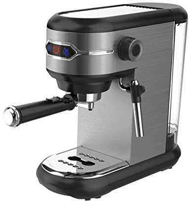 GaRcan Cafetera Cafetera de acero inoxidable semiautomática italiana y en polvo espresso agua caliente para máquinas de capuchino y latte (color: 965-gris plateado, tamaño: UE) (965 negro)