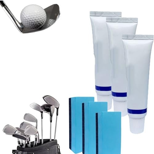 3 Pcs Instant Golf Club Scratch Remover,2024 New LInstant Golf Club Scratch Remover with Sponge,Golf Club Cleaning Kit Iron Driver's Metal Clubface Grips Polish