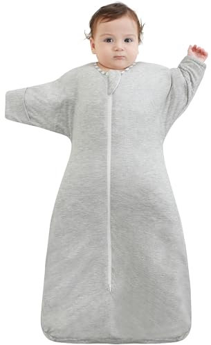 Aomloge PuppyPaws : Gigoteuse pour bébé 1,5 tog, à manches longues, gigoteuse en fibre de bambou, 6-9 mois, fermeture éclair bidirectionnelle pour bébé