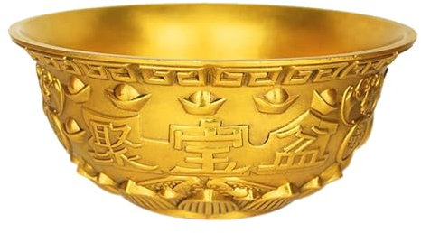 Qianly Treasure Bowl Wealth Money Bowl Feng Shui Decor, Cornucopia Desktop Ornament for Housewarming, Wedding, Office, New Year