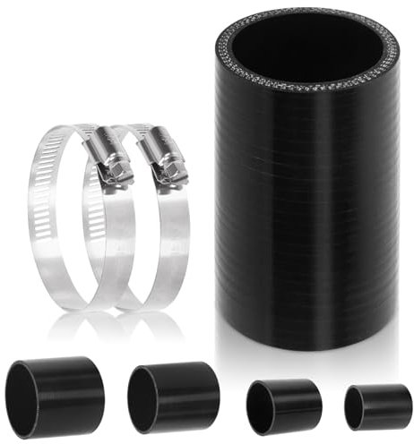 Glarks Raccord droit en silicone de 51 mm - Longueur : 100 mm - Haute performance renforcée - Avec 2 pinces en T en acier inoxydable de 46 à 70 mm - Pour turbo, intercooler et intake