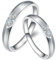 Ehering Frau Einzeln, Damenring mit Steinen 18 Karat Weißgold 2 Lab Diamant 0.1CT Weiß Brillantschliff VVS mit Diamant Natur 0.1CT Weiß