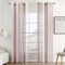 MIULEE Cortinas Salon Modernas con Rayas Blanco y Rosa Oscuro, Bonitas Cortinas Dormitorio Juvenil con Ojales, Translucidas Visillos para Ventanas Habitacion, Visillos Salón 2 Piezas, 2X A140xL225CM
