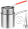 Friteuse avec panier en acier inoxydable 304 avec panier passoire 1200 ml Mini friteuse à huile profonde avec poignée multifonction Gadgets de cuisine Petite poêle à frire pour tempura Chips Poisson