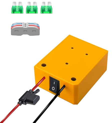 EID for Power Wheels Adapter Fit for Dewalt 18V Battery, with Wire Connector, 14 Gauge Wire, 30Amp Fuse, DIY Use for Rc Car, Robotics, Rc Truck, and Work Lights (NO Battery)