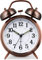 Loud Alarm Clock for Adults Heavy Sleeper Metal Double Bell Battery Operated Alarm Clock for Bedroom Silent Decoration Non Ticking (Red Brown)