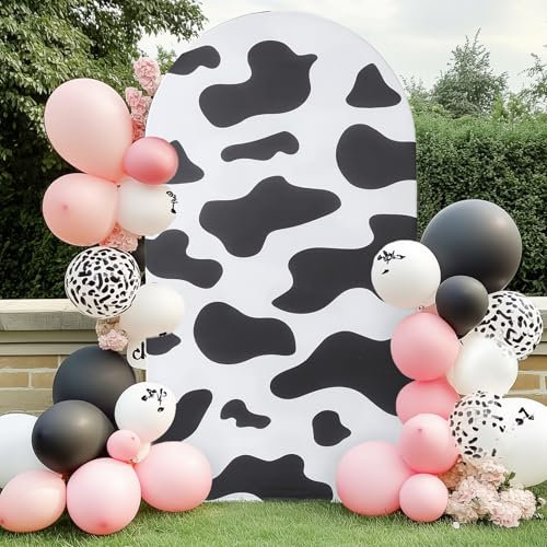 Kuhbogen-Hintergrund für 2,2 m Bogenrahmen, knitterfrei, Bauernhof, Natur, Kuh, Spandex, rund, Chiara-Bogenständer, Dekoration, Babyparty, Thema, Geburtstagsparty, Foto-Hintergründe, 2,2 m