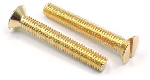 Messing-Schraube mit Senkkopf + Schlitz - DIN 963 - gelb (M6 x 80, 10 Stück)