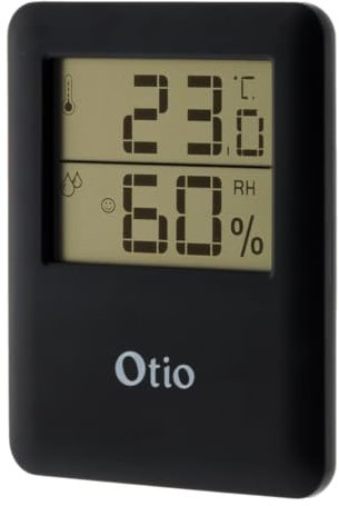 Otio Thermomètre hygromètre Digital intérieur Noir