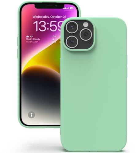 YATWIN Cover per iPhone 13 Pro, Custodia in Silicone Morbido con Tagli di Precisione per Fotocamera, Design Ultra Sottile, Protezione 360° con Bordi Rialzati, ‌Ciano Chiaro‌