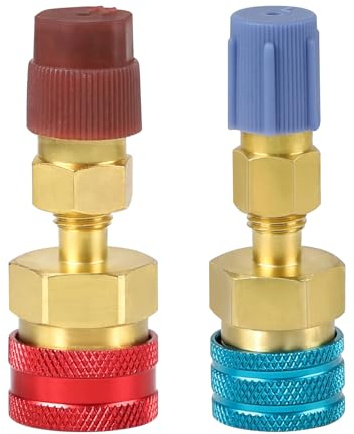 DBREAKS R1234yf-auf-R134a-Adapter Messing Schnellkupplung High/Low Side | Messing-Schnellkupplungssatz, High/Low Side, für R1234yf-Nachfüllsatz und AC-Aufladung an KFZ-Klimaanlagen