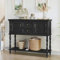 HOLTICO Console Table with Drawers and Storage Cabinets, Black Entryway Table Wooden Narrow Console & Sofa Tables for Hallway, Living Room, Bedroom