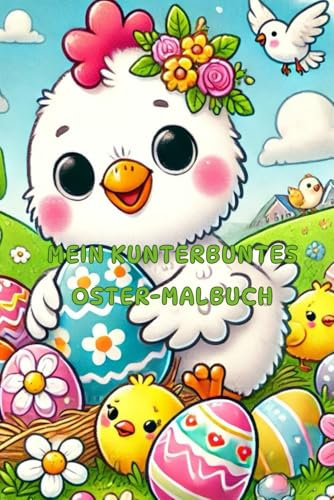 Mein kunterbuntes Oster-Malbuch - Süße Osterhasen und Ostereier: ein Malbuch für Kinder ab 2 Jahren - das perfekte Ostergeschenk - 44 Seiten voller Spaß und Kreativität