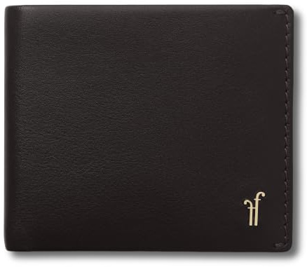 Forest & Firth Oenofile Herren Geldbörse | Vollnarbiges Nappaleder | RFID Leder Geldbörse | 8 Kartenfächer, 2 Geldscheine & 2 Einsteckfächer | mit Geschenkbox, Dunkles Holz, Einheitsgröße