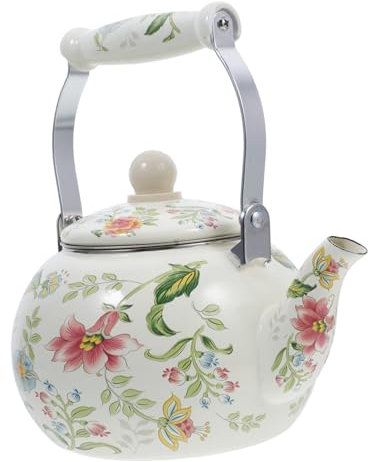 Mobestech Tetera Esmaltada Chino Cafetera De Gran Capacidad Con Asa y Colador Para Café o Té