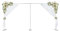 Mqwdxzfes Hochzeitsbogen 6x3m Set, Hochzeitshalterung mit 3 Füßen, Hintergrund Stand Eckige Hintergrund Dekor Hochzeit Vorhang Quadratisch Blumenrahmen für Hochzeit/Geburtstag/Fotografie 3x6m