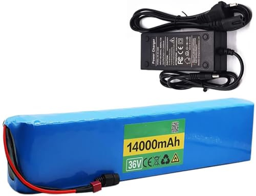36V 14Ah E-Bike Batteries Batterie Remplaçable 10S4P Batterie De Vélo Électrique avec Chargeur Et BMS Batterie Haute Puissance pour 200W 350W 500W 800W Motor 36V 14AH,T