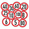 Fassbender-Druck Geschindigkeitszeichen Geschwindigkeitsaufkleber/Rot/Bus/Auto/Anhänger/Ø 20cm (60Km/h)