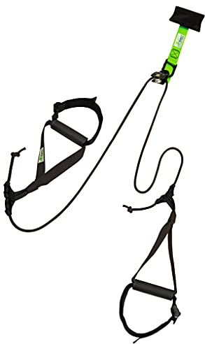 eaglefit Sling-Trainer Base, Fitnessgerät, Schlingentrainer inkl. Umlenkrolle und Türanker, Längenverstellung 80-155 cm (hell-grün)