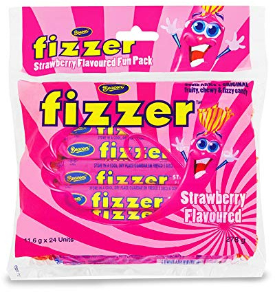 Beacon Fizzer Dubbles – fruktgodis för festväskor – frukttuggor, tugggodis för barn och vuxna, – 278 g, jordgubbssmak