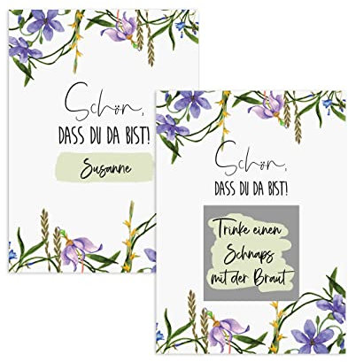 Nastami 50 Rubbelkarten Blaue Hochzeit!, Hochzeit Spiel, Gastgeschenk Hochzeit…