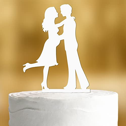 Cake Topper Babybauch [Schwangere Frau] - Acryl deko weiss deko Hochzeitstorte Kuchendeko Hochzeit Tortendekoration Verlobung Tortenstecker Tortendeko Wedding cake