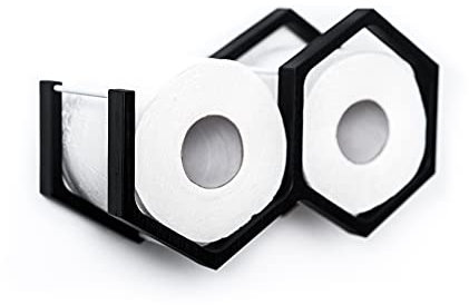 Étagère Porte-Papier Toilette en Bois en Forme de Petit nid d’Abeille (Noir)