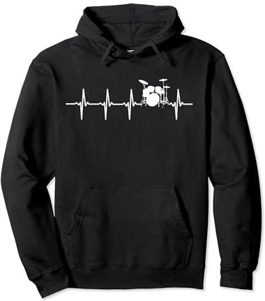 Schlagzeug Herzschlag Heartbeat Geschenk für Drummer Pullover Hoodie