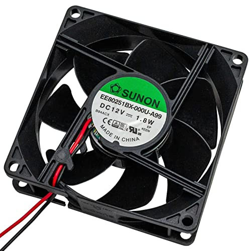 Lüfter 12V DC 1,8W 80x80x25mm 76,4m³/h 3600U/Min 76,4m³/h Sunon EE80251BX-A99