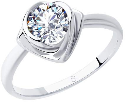 Sokolov Ring aus 925 Sterling Silber Silver mit Zirkonia Stein (Silber, 60 (19.1))