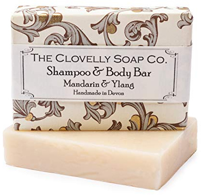 THE CLOVELLY SOAP CO. Clovelly Soap Co. Natürliches, handgemachtes Shampoo-Seifenstück mit Mandarine und Ylang für normal-trockenes Haar, 100 g