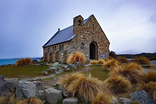 adrium Poster-Bild 120 x 80 cm: Kirche des guten Hirten wichtigen Wahrzeichens und Reiseziel in der Nähe von Lake Tekapo South Island New Zealand (115189306)
