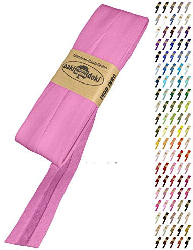 Sandras-Bastelladen Schrägband/Einfassband Baumwolle Uni gefalzt 5m x 20mm 747-Fresie