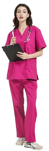 MISEMIYA - Unisex-Schrubb-Set - Medizinische Uniform mit Oberteil und Hose ref.6801-6802 - Large, Fucisa 68