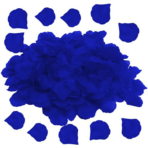 1200 Pieces Rose Petals, Artificial Rose Flowers No-Taste Emulation Rose Petals for Romantic Scenes Wedding Anniversary, birthday, Confession Decoration, Waterproof and Do Not Fade (Blue)