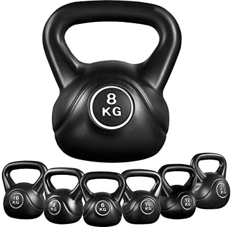Yaheetech Kettlebell Set HDPE Coated Concrete Kettle Bell Weights Set for Strength Training - Heavy Weight KettleBell for Home Gym Fitness Weight Lifting Bodybuilding, 6kg/8kg/10kg/12kg/16kg/20kg
