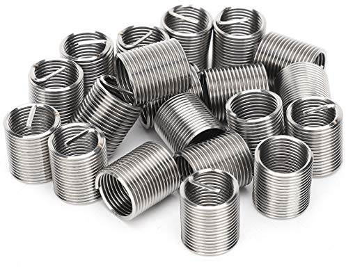 20 Pz Inserti Filettati M12x1.25, Guaina in Acciaio per Riparazione Filetto Danni Auto, Kit Manicotto Spirale Elicoidale per Fissaggio e Riattacco Viti, Accessorio Utensile Officina