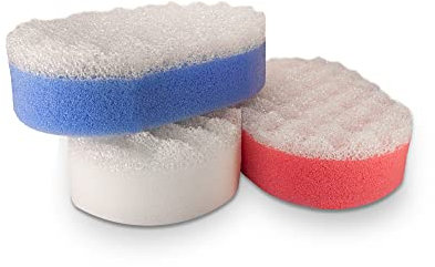 Bath Massage Sponge for Adults - Exfoliating Body Shower Scrubber - Doubled Sided exfloating Massage Sponge- Family Pack of 3