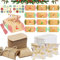 124 Stück Weihnachten Geschenkbox Verpackung Klein Faltschachtel Kraftpapier Box Kissenschachteln Mit Deko-Etiketten Und Zahlenaufklebern Für Süßigkeiten, Schmuck