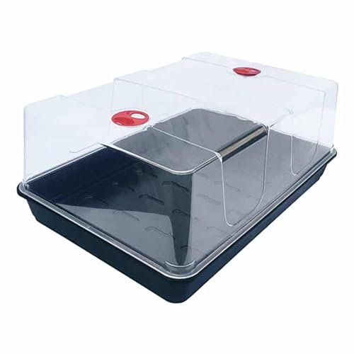 Muddy Hands Extra Large High Dome Propagator Garden Greenhouse Plant Seedling Seed Germination Tray with Lid (With Drainage Holes)