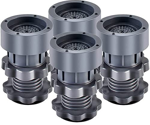 Oikabio Lavadora de máquinas de pies de tapicería de pies ajustables antideslizantes anti-vibración almohadilla de pie para lavadora y secadora