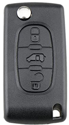 HooRLZ - Carcasa llave para Peugeot Partner 107 207 307 407 208 308, Citroen C2 C3 C4 C5 Berlingo Picasso, carcasa llave Peugeot Partner, mando a distancia Citroen, Clef Berlingo – 3 botones