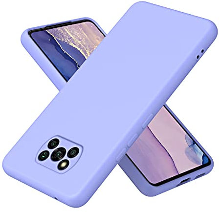 UPLAI Funda para Xiaomi Poco X3 Pro/Poco X3 NFC, Ultra Delgado Suave Silicona Líquida Antigolpes Carcasa con Premium Forro Fibra, Toque Estuche Caso.Púrpura