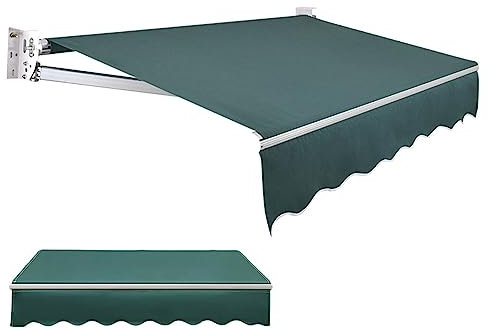 DXDRT Tenda da Sole per Esterno con Manovella Manuale,Tenda a Bracci Estensibili Avvolgibile Impermeabile Angolazione Regolabile per Balcone Patio Terrazzo Esterno Giardino,4x1.5M/13x5FT