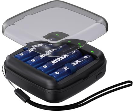XTAR 4150mWh 1,5V AA wiederaufladbare AA Batterien mit Ladegerät (4Pack-4150mWh AA + BC4 Ladegerät)