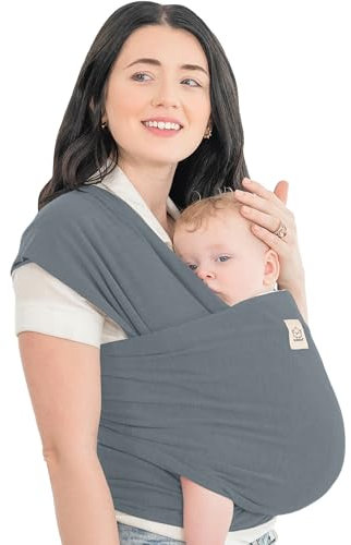 KeaBabies Babytrage Ab Geburt - Atmungsaktive Babytragetücher, Babytrage Neugeborene Ab Geburt, Babytuch Tragetuch Baby Neugeborene, Kleinkind Handfreie Babytrage, Babywickel Träger (Midnight Gray)
