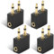 NAYAGOGO 4 Pcs Airplane Headphone Adaptor, Airplane Jack Adapter, Golden Plated Airplane Flight Headphone Adapters, Airline Headphone Adapter, Headphone Airplane Adapter